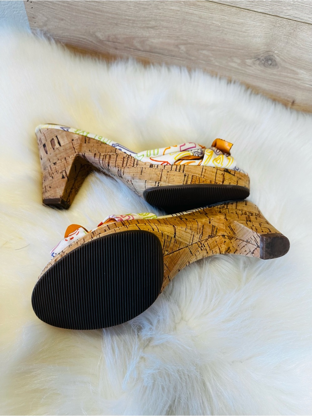 Coach Multicolor Knot Cork Wedge Sandal - Picture 6 of 9